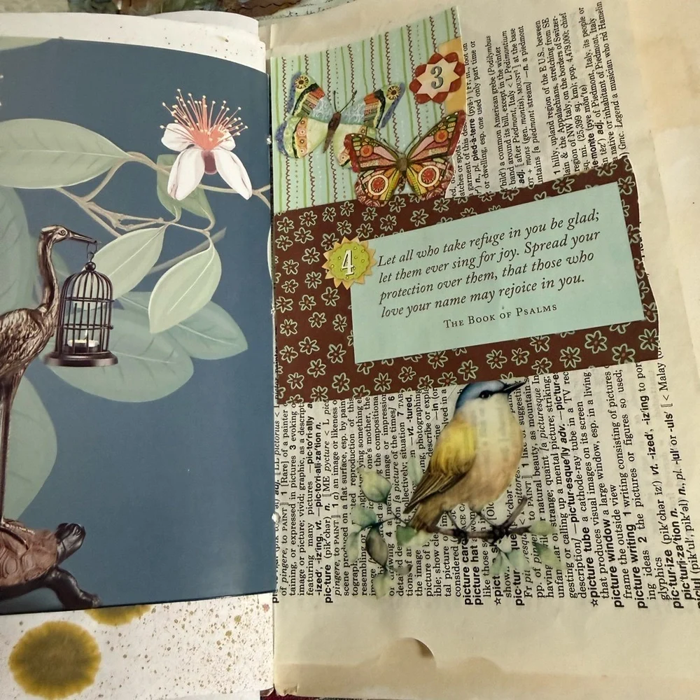 Hand Crafted Mixed Media Junk Journal 8x6 70 Plus Pages